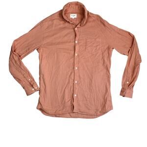 Octobre Editions Mens Large Button Down Shirt Pink Cotton Casual Minimalist